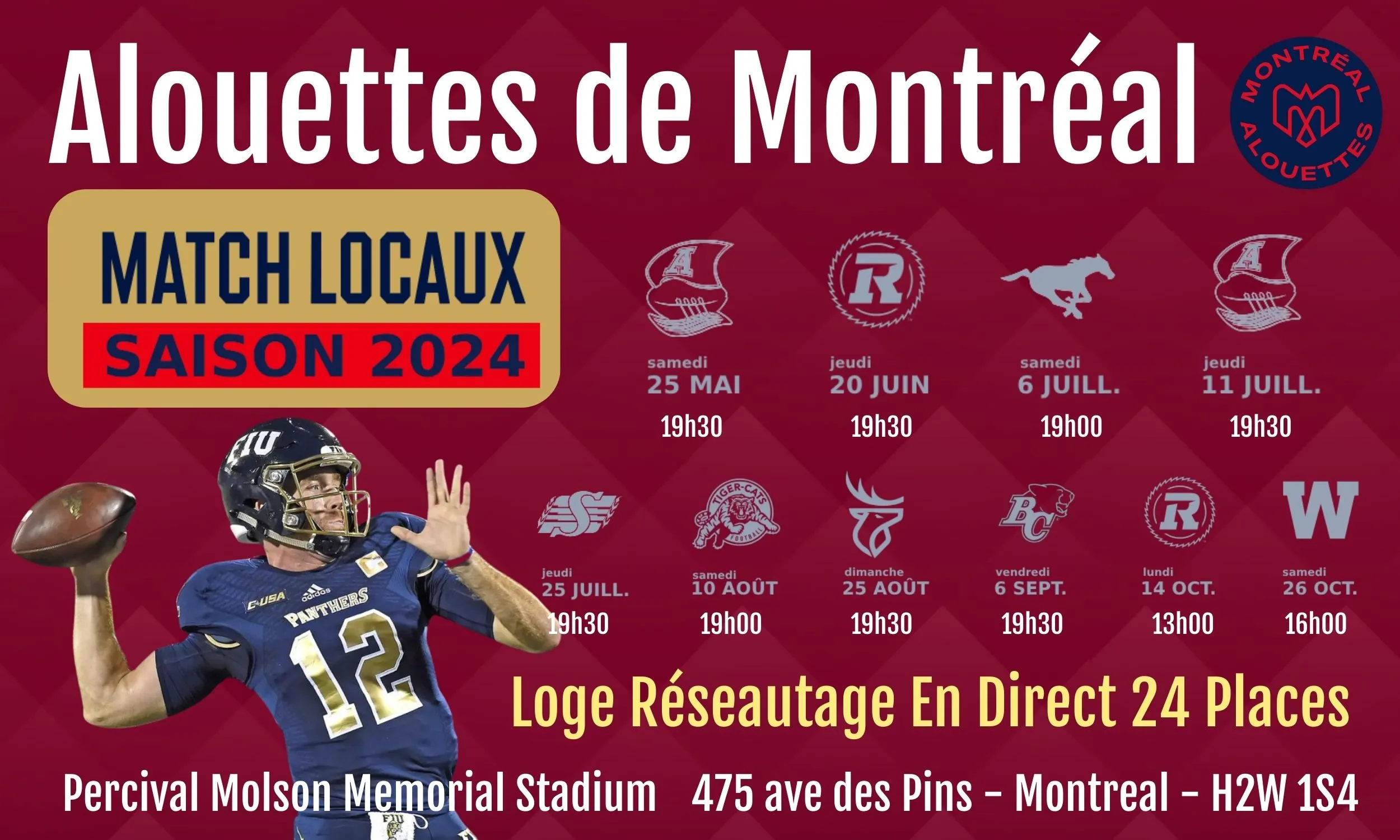 Percival Molson Memorial Stadium Réseautage en direct