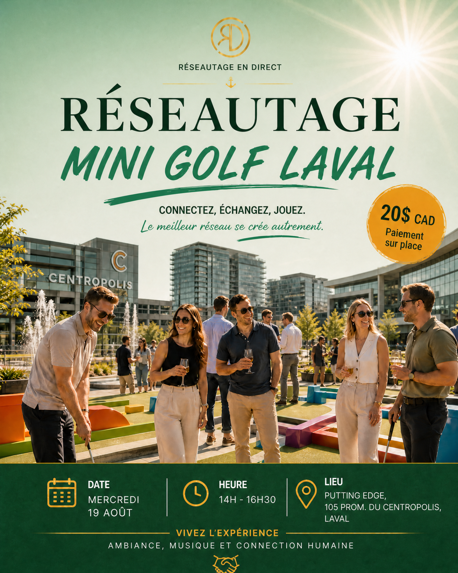 Mini Golf Reseautage Laval – Couleurs Vertes