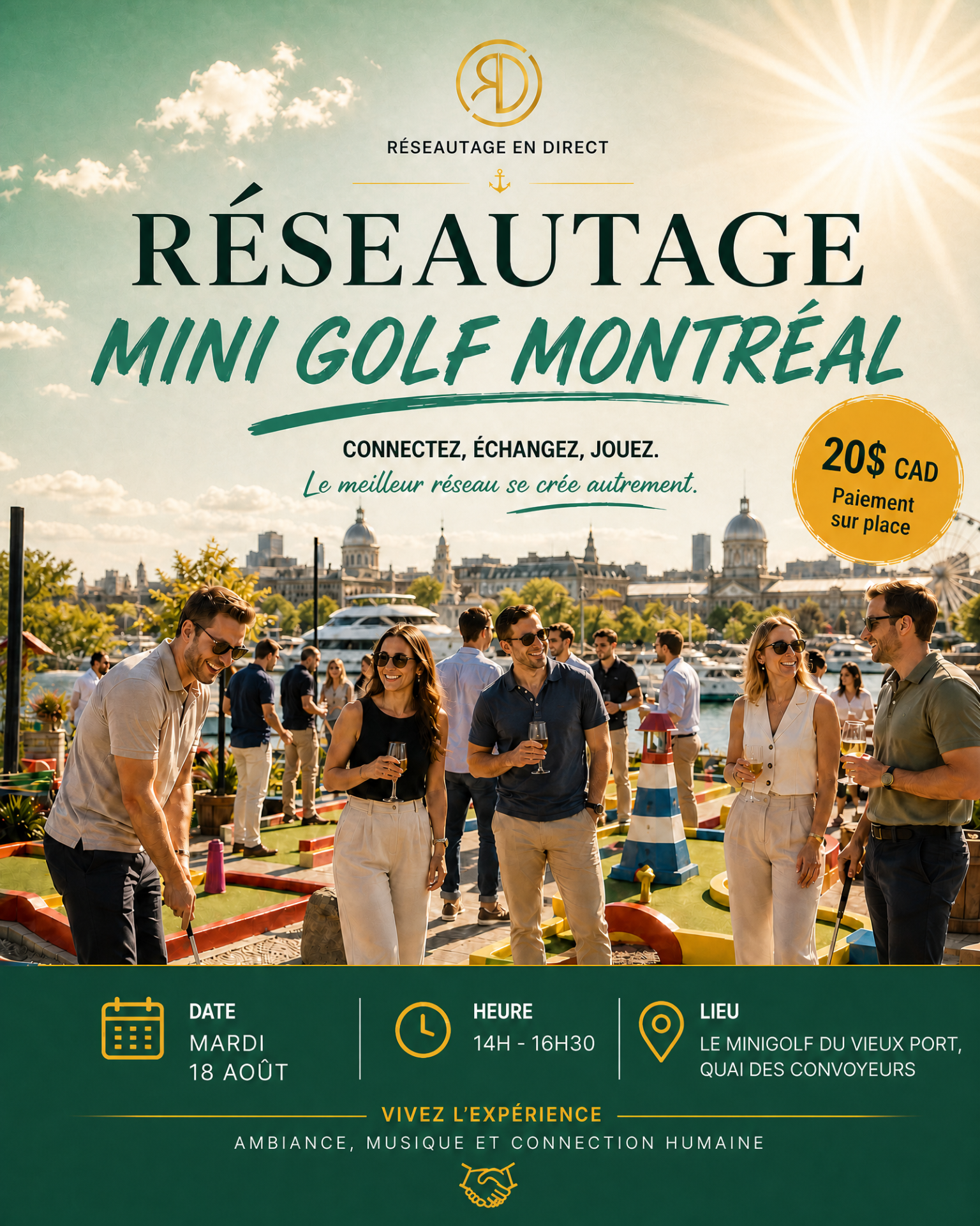 Mini Golf Reseautage Montreal – Couleurs Differentes