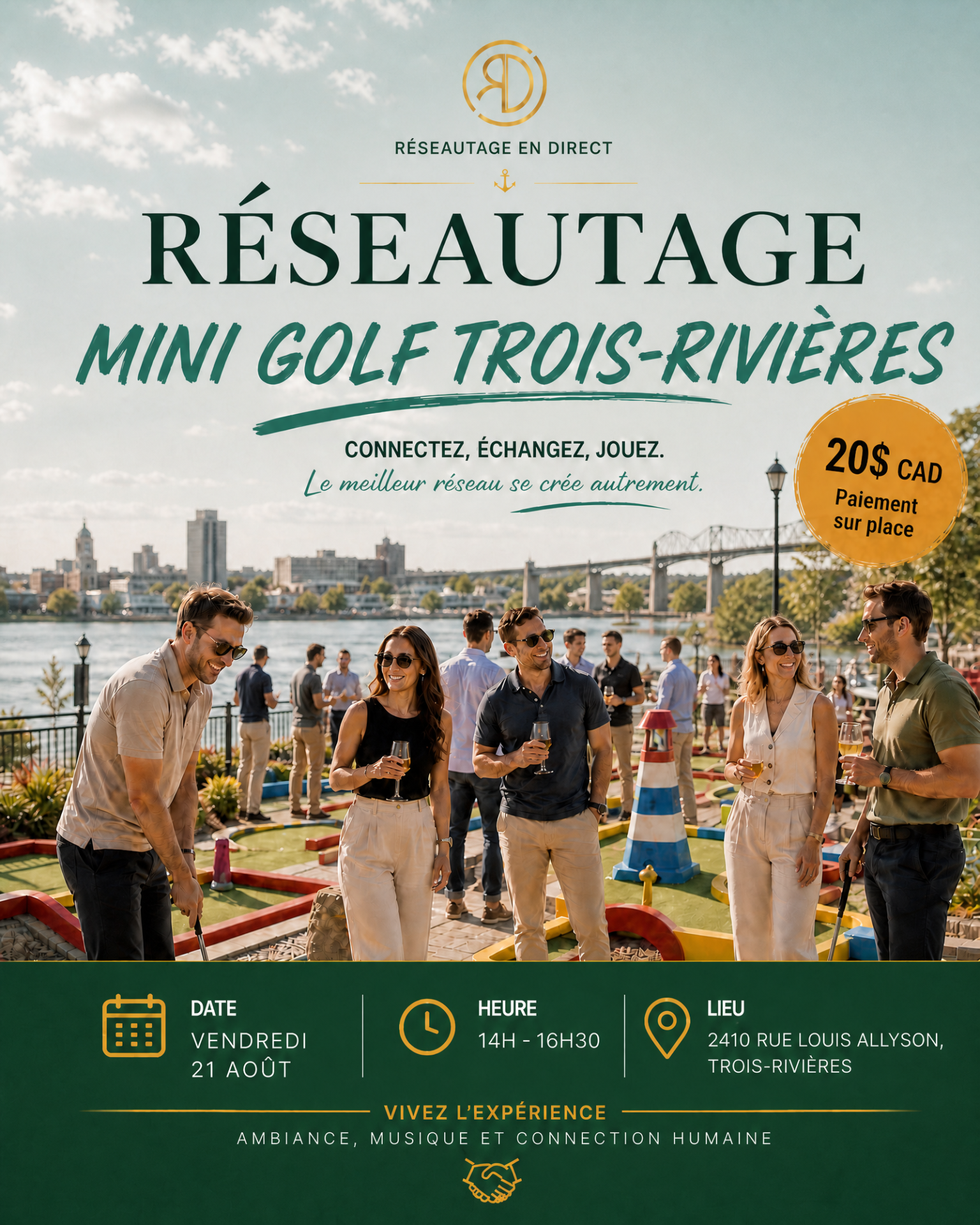 Mini Golf Reseautage Trois-Rivieres – Couleurs Vertes